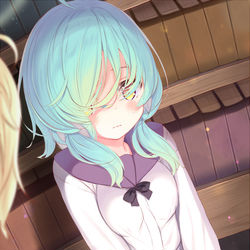 This is a pixiv picture whose title is 白制服娘と魔法図書館.
