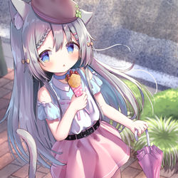This is a pixiv picture whose title is お兄ちゃん、俯いてどうしたの？.