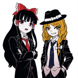 This is a pixiv picture whose title is 東方黒背広.