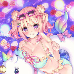 This is a pixiv picture whose title is ナイトプールちゃん.
