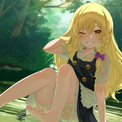 This is a pixiv picture whose title is 濡れ透け魔理沙.