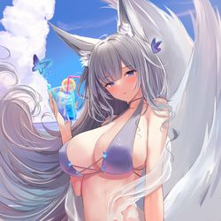 This is a pixiv picture whose title is 信濃（水着ver）.