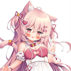 This is a pixiv picture whose title is 🐱💕.