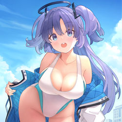 This is a pixiv picture whose title is 脱いだらすごいんです、、な水着ユウカ.