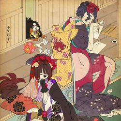 This is a pixiv picture whose title is 【FGO】馬琴と北斎.