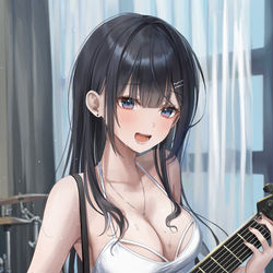 This is a pixiv picture whose title is 一緒に歌って！🎸.