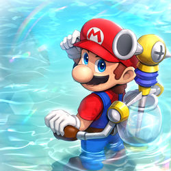 This is a pixiv picture whose title is マリオサンシャイン.