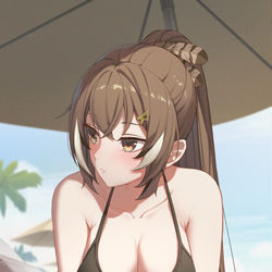 This is a pixiv picture whose title is Mumei 水着.