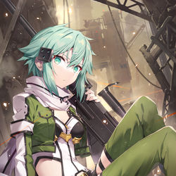 This is a pixiv picture whose title is シノンGGO.