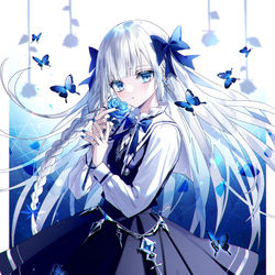 This is a pixiv picture whose title is 水色のバラ.