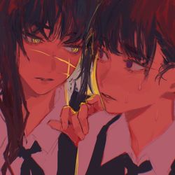 This is a pixiv picture whose title is Mitaka Asa & War Devil.