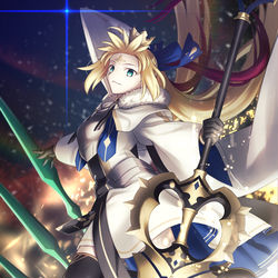 This is a pixiv picture whose title is 聖剣の守護者 アルトリア・アヴァロン.