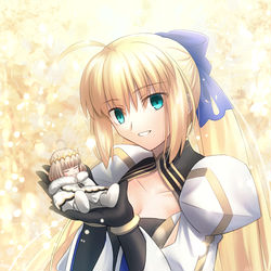 This is a pixiv picture whose title is アルトリア・アヴァロン＆ミニオベロン.