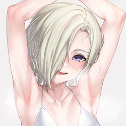 This is a pixiv picture whose title is 「Indecent...」.