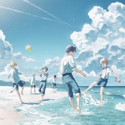 This is a pixiv picture whose title is 眺めの空に響くのは.