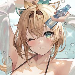This is a pixiv picture whose title is 👙🍃.
