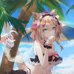This is a pixiv picture whose title is 夏活猫猫 帕朵.