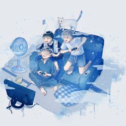 This is a pixiv picture whose title is 空調の設定温度争奪戦.