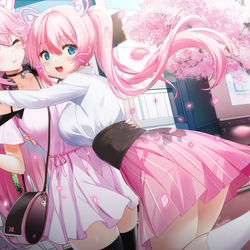 This is a pixiv picture whose title is 八重桜誕生日.