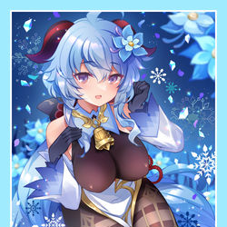 This is a pixiv picture whose title is 甘雨スリーブ＆プレイマット.