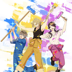 This is a pixiv picture whose title is 💙💛💜.