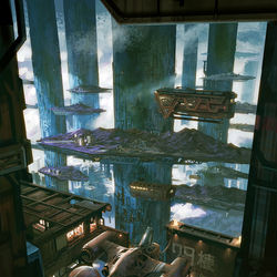 This is a pixiv picture whose title is Blue Pillars.