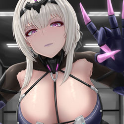 This is a pixiv picture whose title is NO HORNY SHIKIKAN 😡.