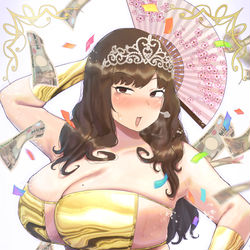 This is a pixiv picture whose title is ぽっちゃり系黄金ビキニお姉さん.