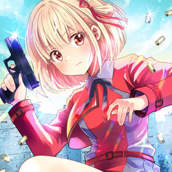 This is a pixiv picture whose title is リコリコ錦木千束ちゃん初描き！.