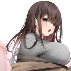This is a pixiv picture whose title is 先輩にパーカー脱ぐのを途中で止めてもらった.