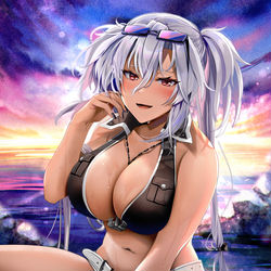 This is a pixiv picture whose title is 水着武蔵さん.