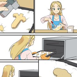 This is a pixiv picture whose title is クッキーを焼く姫様.