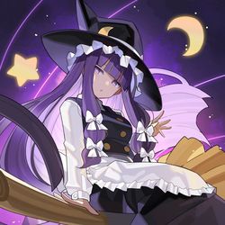 This is a pixiv picture whose title is 魔理沙パチェ.
