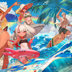 This is a pixiv picture whose title is 🌴⛱️🌊 V summer 🌊⛱️🌴.
