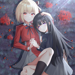 This is a pixiv picture whose title is LycorisRecoil贴贴.