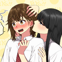 This is a pixiv picture whose title is 【創作百合】.