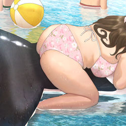 This is a pixiv picture whose title is シャチフロートに乗るお姉さんの尻.