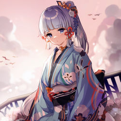 This is a pixiv picture whose title is 神里绫华.