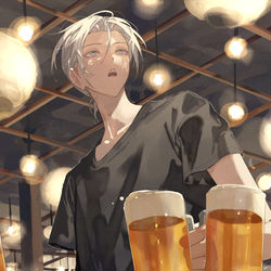 This is a pixiv picture whose title is 居酒屋バイト.