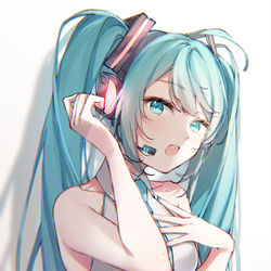 This is a pixiv picture whose title is 歌うミクさん.