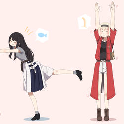 This is a pixiv picture whose title is さかなとチンアナゴ.