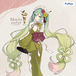This is a pixiv picture whose title is 抹茶パフェミク／フィギュア化.