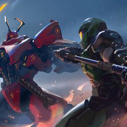This is a pixiv picture whose title is Doom Eternal.