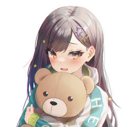 This is a pixiv picture whose title is 誕生日プレゼントにクマのぬいぐるみをもらった杏ちゃん.