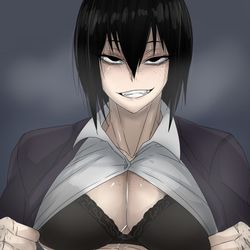 This is a pixiv picture whose title is 脱いだら凄い系OL女子.