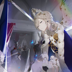 This is a pixiv picture whose title is 辻蓝佳音瑠 骑士 贺图.