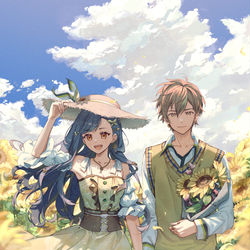 This is a pixiv picture whose title is あの夏に咲くひまわり.