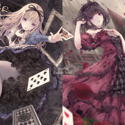 This is a pixiv picture whose title is Alice in Gothic land.
