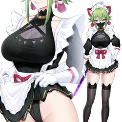 This is a pixiv picture whose title is 原神久岐忍女仆装捏~.