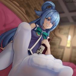 This is a pixiv picture whose title is アクアのくつろぎタイム.